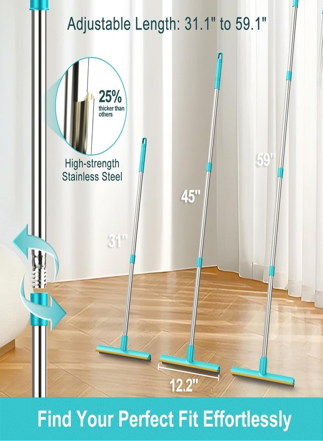 Airbee Carpet Rake for Pet Hair Removal (3 Pack), Dog Cat Fur Remover Rubber Broom, Stainless Steel Long Handle Lint Shaver Cleaner Tools, Scraper Brush for Carpet, Rug, Car Mat, Couch, Pet Bed - Image 4