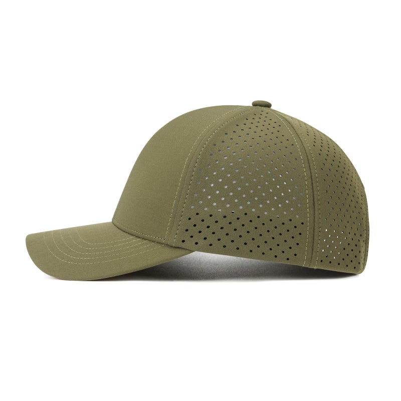 VOBOOM Men Quick Dry Baseball Cap Laser Cut Mesh Ball Curved Brim Snapback Hat (Army Green) - Image 3