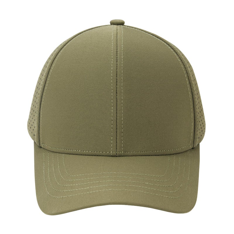 VOBOOM Men Quick Dry Baseball Cap Laser Cut Mesh Ball Curved Brim Snapback Hat (Army Green) - Image 2