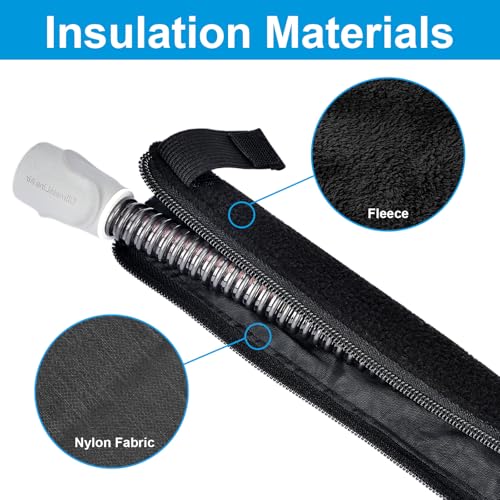 APDTEK 6 Foot 4 Inch CPAP Hose Cover for ResMed ClimateLineAir AirSense 11 10 Heated Tubing, Full Zipper CPAP Tube Cover for Prevent Condensation, Cat Proof CPAP Tubing Wrap Fleece Insulated Supplies - Image 4