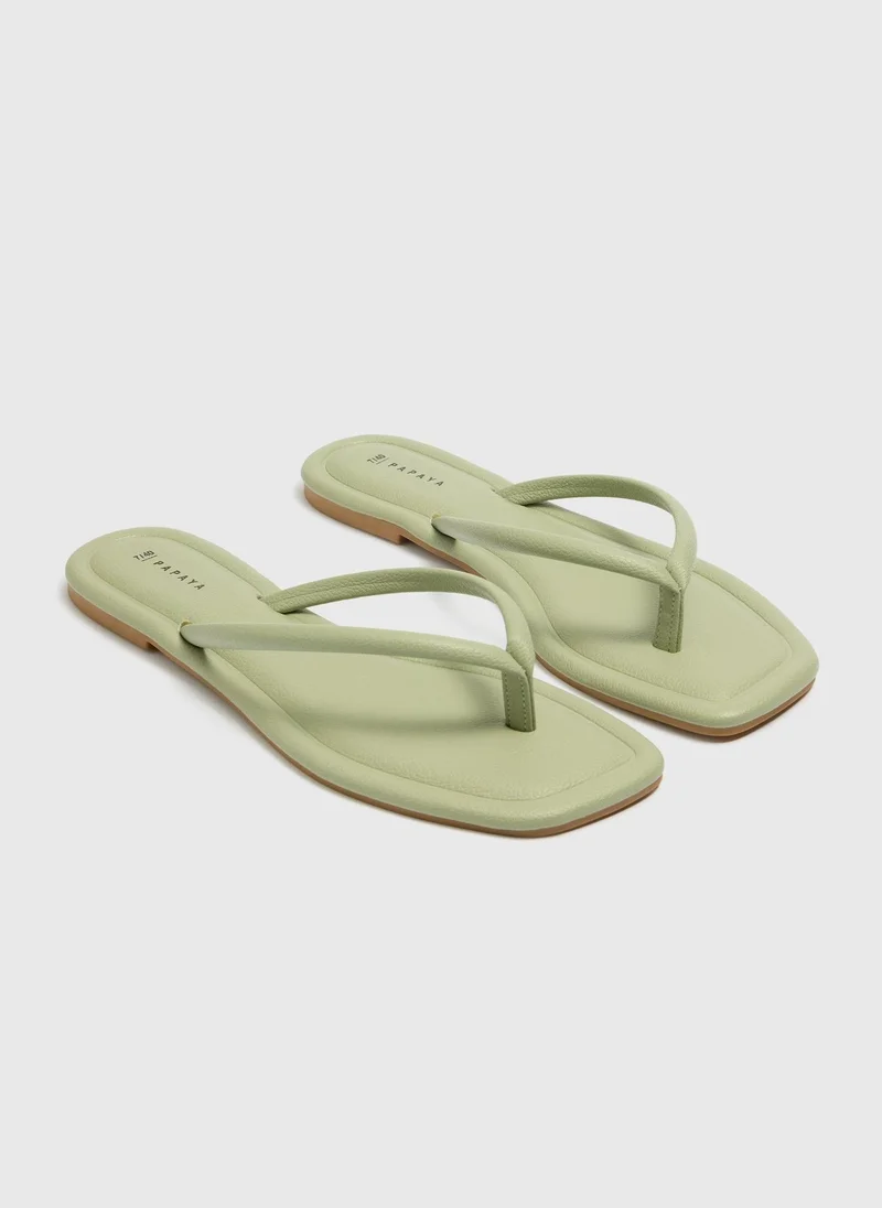 Matalan Sage Green Toe Post Sandals