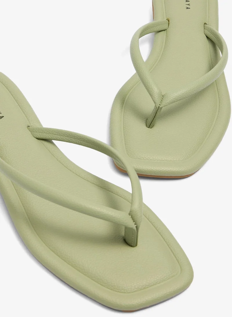 ماتلان Sage Green Toe Post Sandals