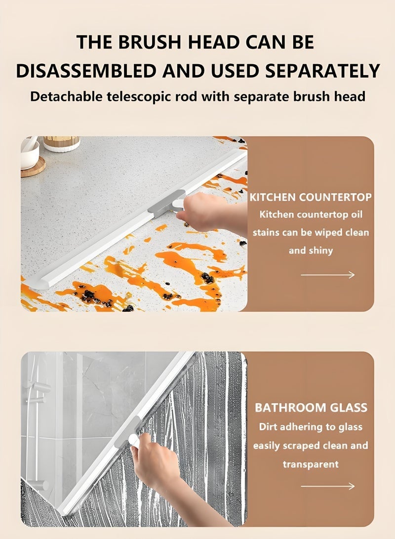 BAEKO Magic Broom, Household Silicone Wiper Floor Squeegee with 180° Rotating Head Non-Stick Hair Sweeping Tool Adjustable Floor Scraping Sweeper for Bathroom, Window, Kitchen, Tile Floor Cleaning - Image 4