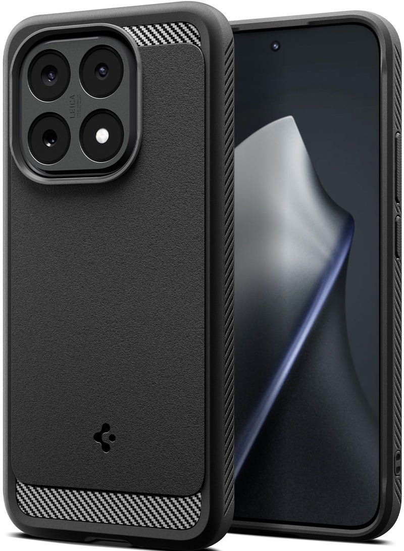 Spigen Rugged Armor for Xiaomi 15T Case Cover with Carbon Fiber accents - Matte Black - Image 1
