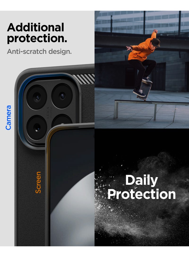 Spigen Rugged Armor for Xiaomi 15T Case Cover with Carbon Fiber accents - Matte Black - Image 5