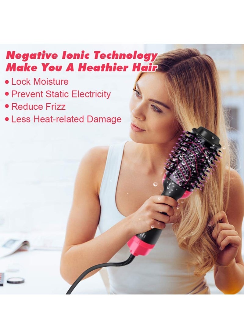 ELTRAZONE Hair Dryer Brush, Blow Dryer Brush, 4 in 1 Hot Air Brush, One Step Hair Dryer & Styler Volumizer with Enhanced Titanium Barrel, Brush Blow Dryer for Women (Red) - Image 3