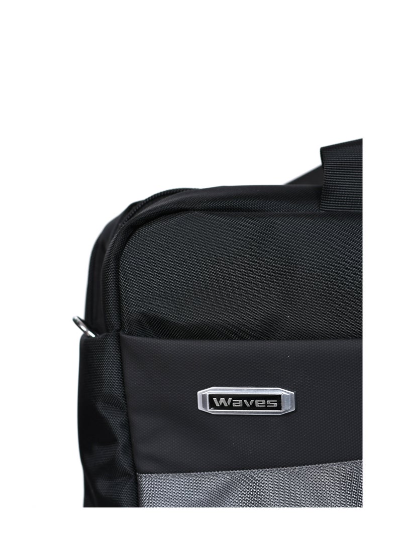 WAVES Laptop Bag Premium Durable Lightweight Messenger Bag Front Pocket Luggage Belt and Secure Zippers for 16-inch Laptops and Tablets Gray - Image 3