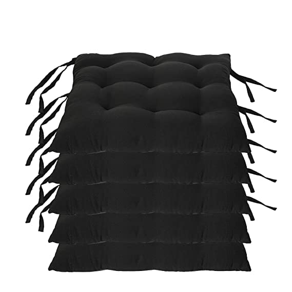 HANUMANT Microfiber Chair Cushion Seat Pad with Ties Use for Home Chair Bookstore Library Cafe Car Office 40X40cm 40CM40CM Black 8 - Image 1