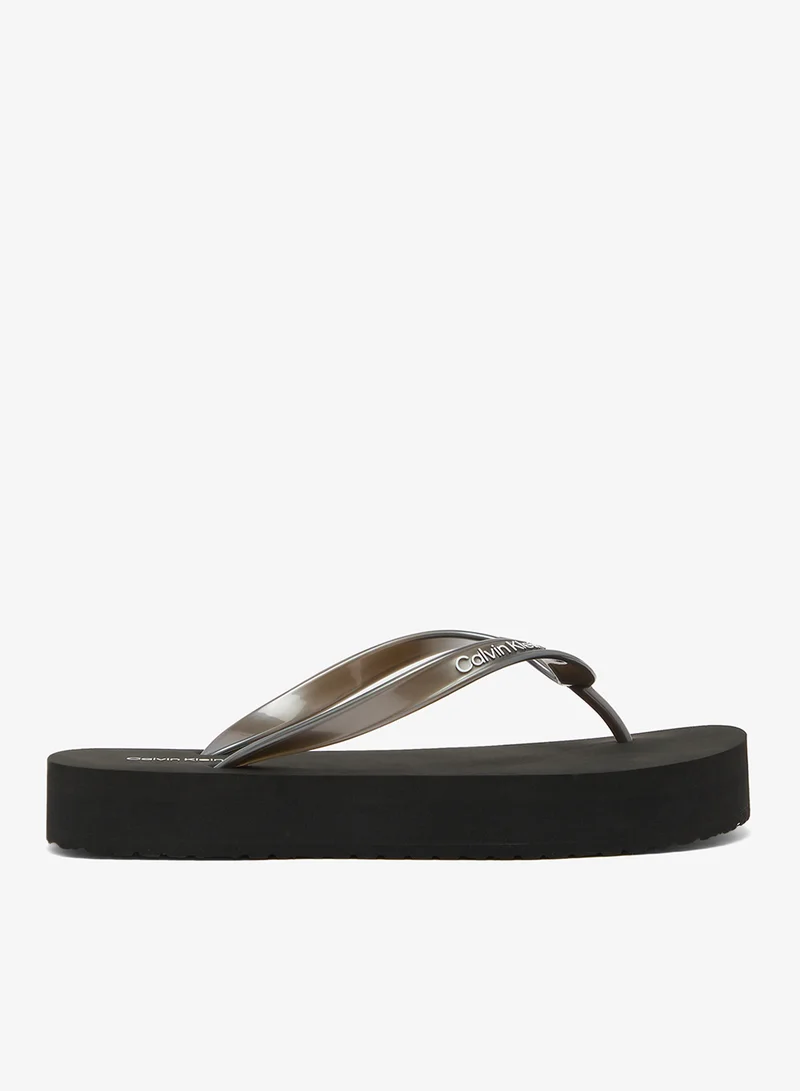 CALVIN KLEIN Aysha - Metallic Platform Flip Flops
