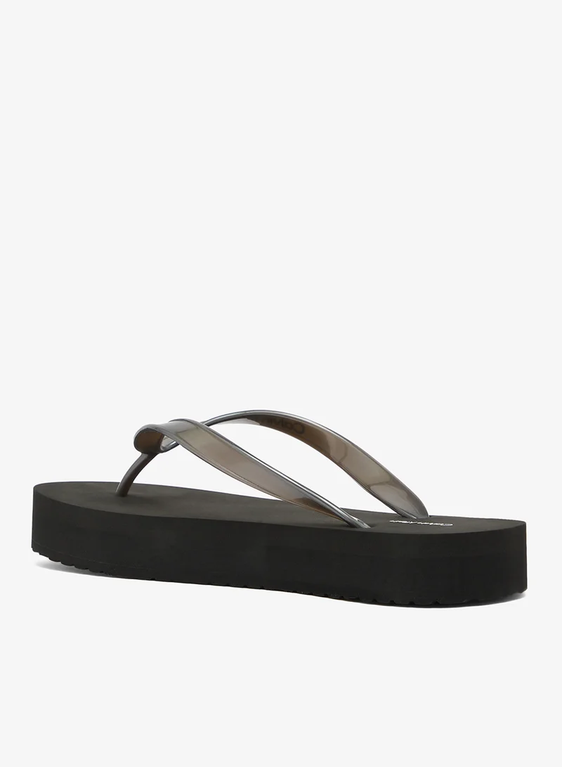 CALVIN KLEIN Aysha - Metallic Platform Flip Flops