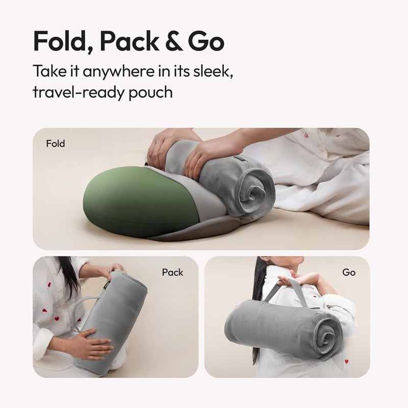 Frido وسادة العناق | قابلة للتنفس وناعمة للغاية من رغوة الذاكرة | دعم النوم للبالغين | أفضل وسادة للعناق للذين ينامون على الجانب والسفر | مضادة للتجاعيد وصديقة للبشرة – زيتون أخضر - Image 3