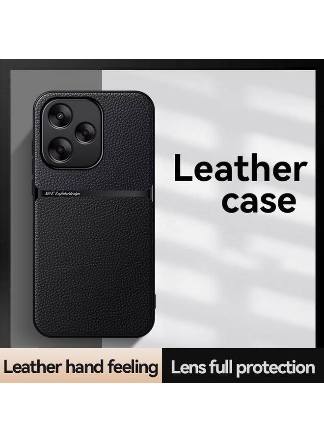 اس-توب جراب لهاتف Redmi 13 4G / Xiaomi Poco M6 4G جلد الليتشي المغناطيسي غطاء كامل مقاوم للصدمات - Image 2