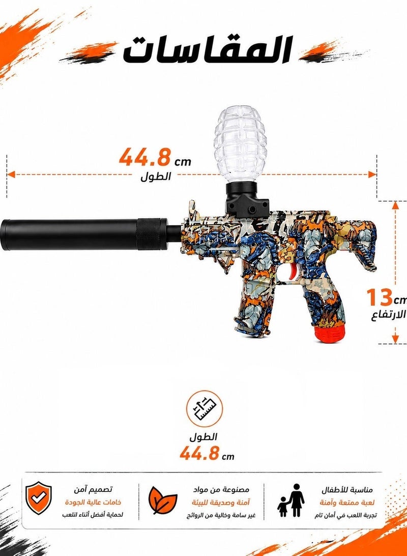 رشاش جل كهربائي M416 أوتوماتيكي سريع الإطلاق - مسدس جيل مع كتم صوت و1000 حبة خرز جل مائي - ألعاب أنشطة خارجية حماسية للأطفال والشباب 14+ سنة - Image 2