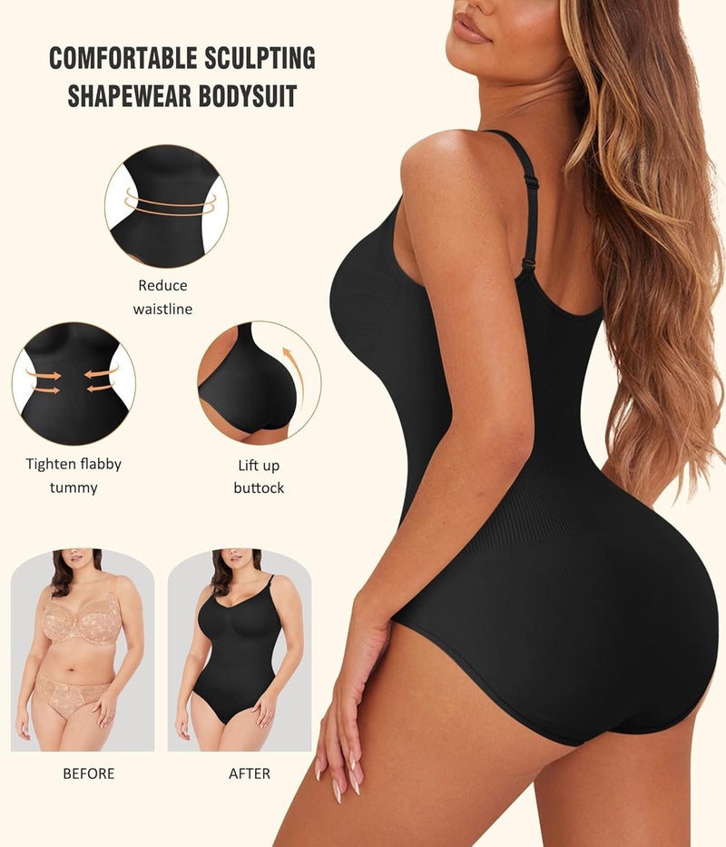 HSR Shapewear Waist Trainer Bodysuits Women Clothing Tummy Control Seamless Full Body Shaper V Neck Body Shaper - Image 4