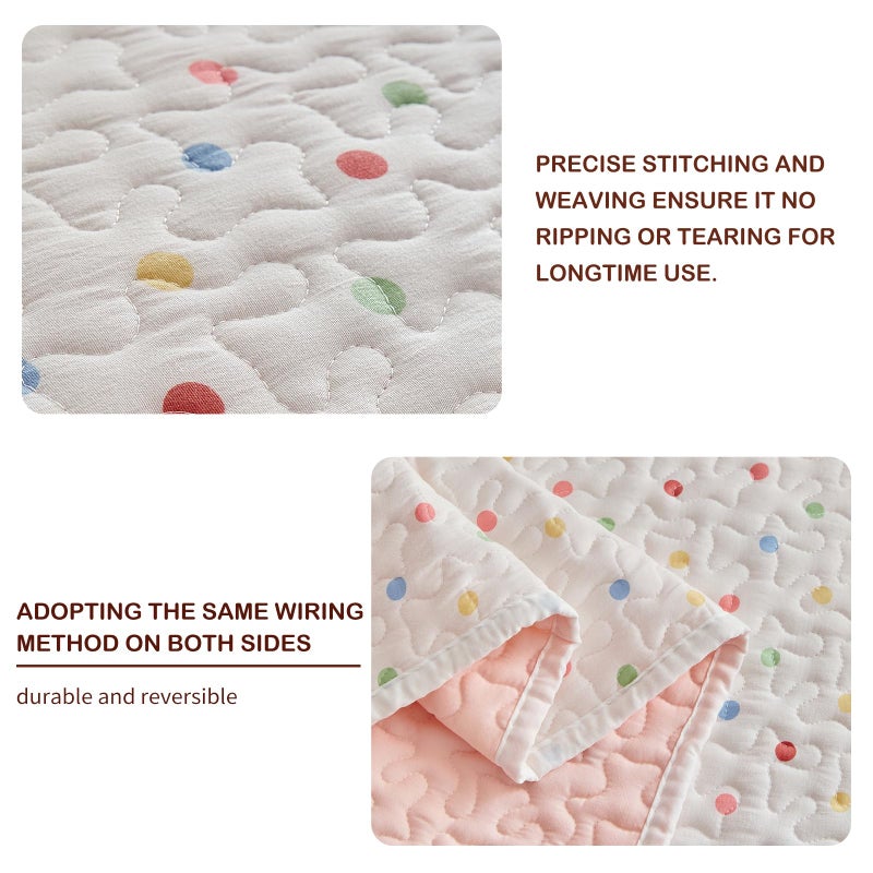 Joyreap Twin Size Quilt Set for Girls, Colorful Polka Dots White n Pink Design, 2pcs Soft n Cozy Microfiber Quilt, Bedspread Bed Cover for All Season- 68x88 inches - Image 4
