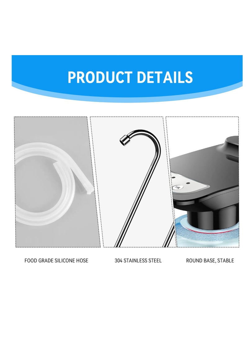 Automatic Water Dispenser for 5 Gallon Bottle, USB Rechargeable Water Pump with Pad, Portable Electric Drinking Water Pump, Universal Automatic Drinking Water Pump for Home, Kitchen, Office, Black - Image 3