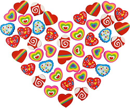 LIGHOON Valentines Erasers for Kids Bulk Large Valentines Day Erasers Heart Novelty Erasers for Homework Rewards Valentines Day Party Decoration School Student Prizes 36 Pcs - Image 1