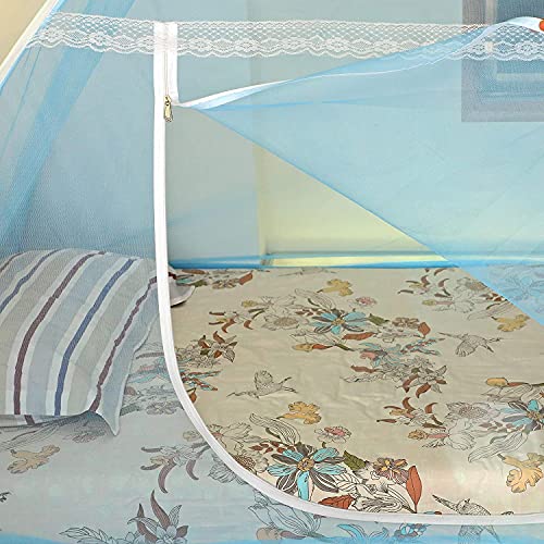 WNE Jaliwale Mosquito Net for Single Bed Foldable Machardani, Lightweight Polyester 30GSM Strong Net, Blue Color Size 6 X 3 feet (6feet x 3feet) - Image 4