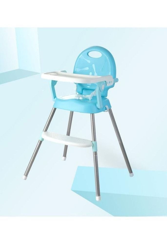 Generic Multi Functional Adjustable High Chair With Detachable Dining Plate Blue  - Image 1
