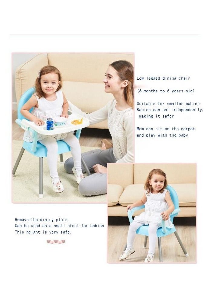 Generic - Multi Functional Adjustable High Chair With Detachable Dining Plate Blue - Image 1