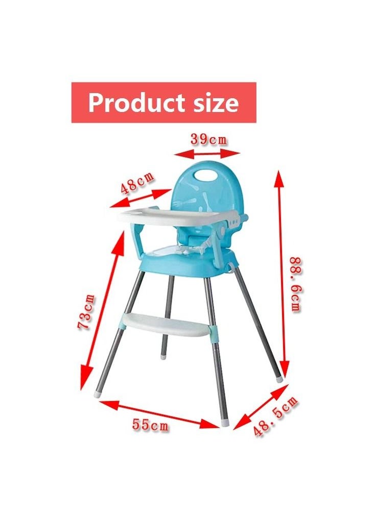 Generic - Multi Functional Adjustable High Chair With Detachable Dining Plate Blue - Image 1