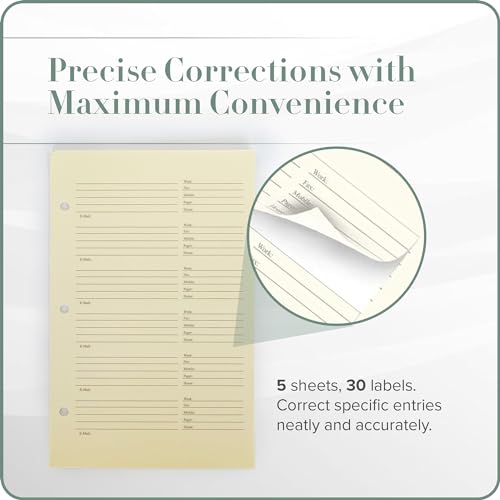 Gallery Leather Address Book Correction Labels - Self-Adhesive, Sticky, 5 Sheets, 30 Sticker Records, for Easy and Clean Contact Updates - Image 3