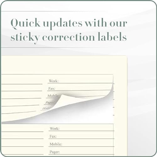 Gallery Leather Address Book Correction Labels - Self-Adhesive, Sticky, 5 Sheets, 30 Sticker Records, for Easy and Clean Contact Updates - Image 4
