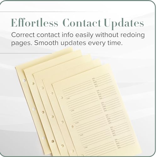 Gallery Leather Address Book Correction Labels - Self-Adhesive, Sticky, 5 Sheets, 30 Sticker Records, for Easy and Clean Contact Updates - Image 2