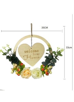 POWER Welcome Sign with Wreath Rustic Front Door Decorations Wooden Hanging Artificial Eucalyptus Farmhouse Porch Decorations for Home Wedding Gifts  - Image 4
