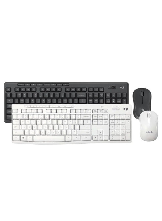 Logitech MK295 Wireless Mute Keyboard Mouse Mouse Suit Desktop Computer Notebook Special Office Typing-Specifications:Mk295 White  - Image 1