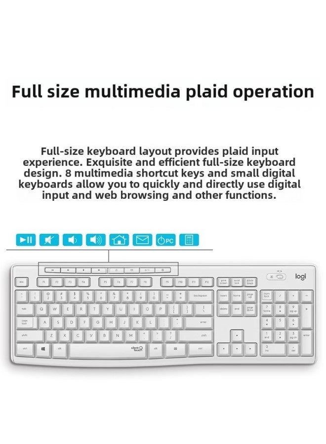 Logitech MK295 Wireless Mute Keyboard Mouse Mouse Suit Desktop Computer Notebook Special Office Typing-Specifications:Mk295 White  - Image 4