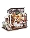 Rowood Coffee Miniature House Kit DIY Miniature Dollhouse Kits Gifts for Adults to Build Wooden Adults Crafts Mini Model Kits with LED Birthday for AdultNO17 Cafe - Image 4
