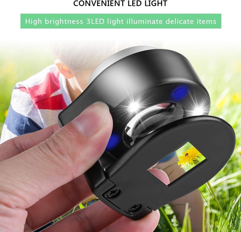 Amoper 30X Coin Magnifier, USB Rechargeable 6 Lights Portable Metal Eye Loupe Sewing Magnifying Glass for Textile Optical Jewelry Tool Coins Currency Stamps (Black) - Image 4
