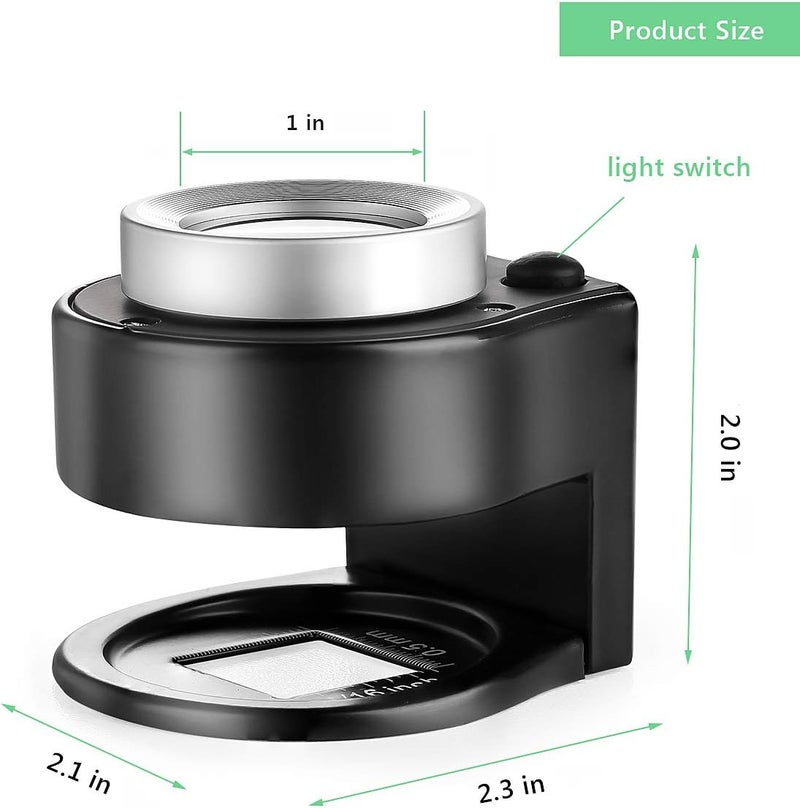 Amoper 30X Coin Magnifier, USB Rechargeable 6 Lights Portable Metal Eye Loupe Sewing Magnifying Glass for Textile Optical Jewelry Tool Coins Currency Stamps (Black) - Image 3
