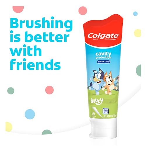 Colgate Kids Toothpaste with Fluoride, Anticavity & Cavity Protection Toothpaste, for Ages 2+, Bluey, Mild Bubble Fruit Flavor, 4.6 Ounce - Image 2