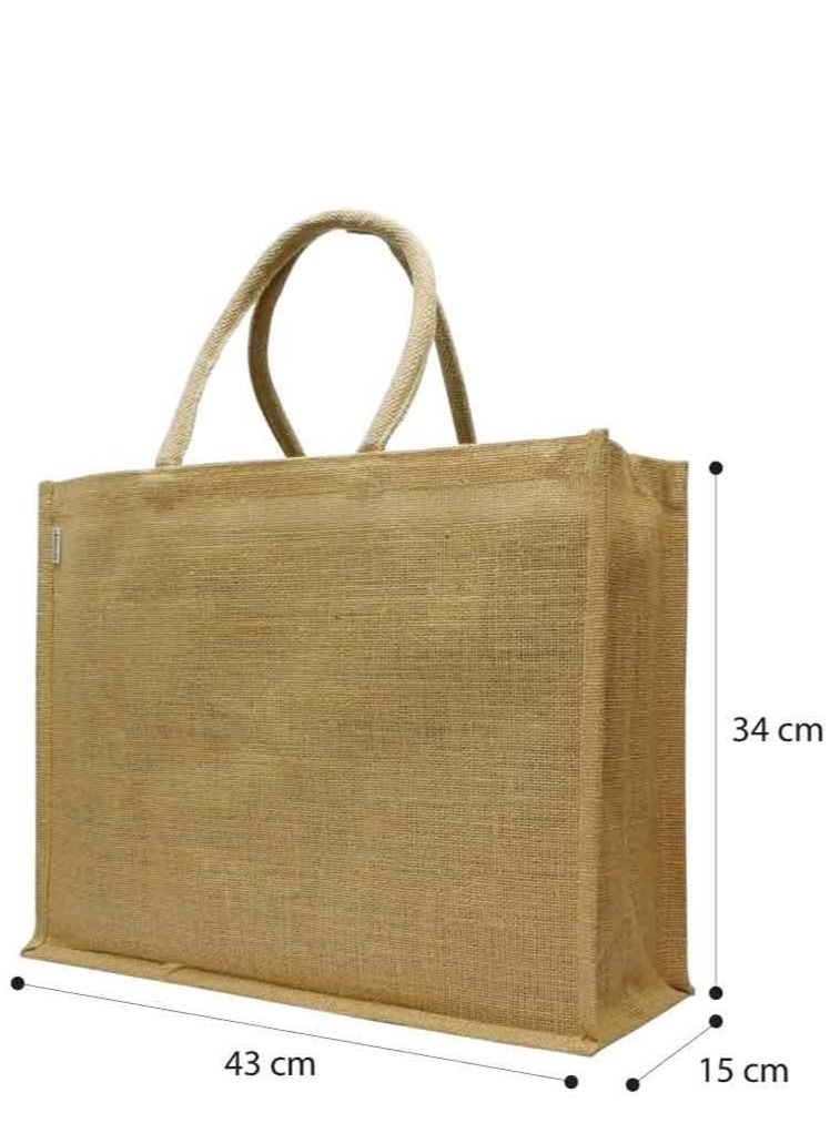 giftex Pack of 3 pieces large jute shopping bag  - Image 2