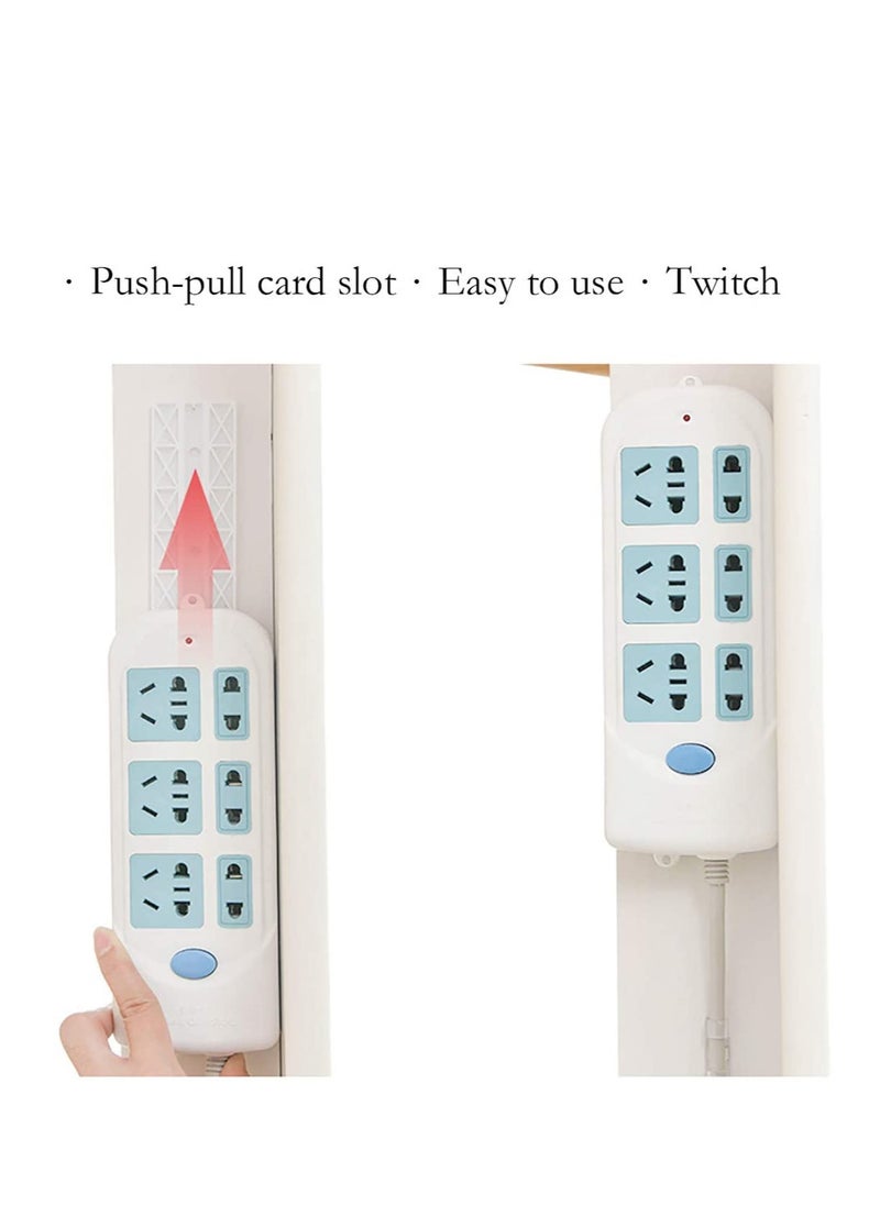 KASTWAVE 2 Pack Power Strip Holder, Surge Protector Fixator, Wall Mount Cable Management System, Self Adhesive Punch Free for Remote Control Router Computer Kitchen Home and Office  - Image 3