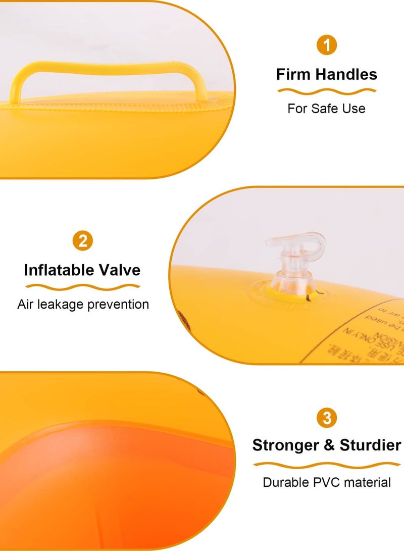 Inflatable swim ring with a cute duck design, equipped with handles for easy grip and balance during use. Dimensions: Length (68cm), Width (45cm), Height (33cm).  - Image 4