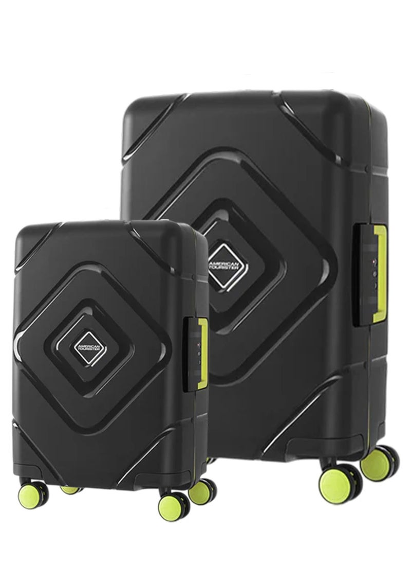AMERICAN TOURISTER TRIGARD 2-Piece Luggage Set (Cabin & Large) - Hard Shell, Black 