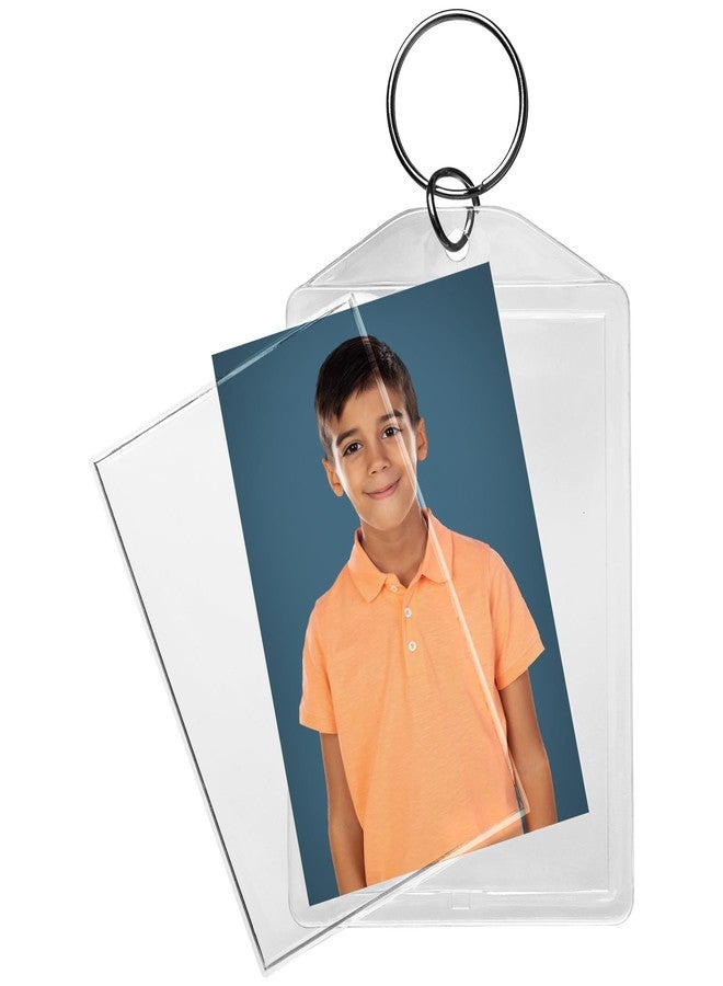 Snapins 2" x 2.875" Clear Acrylic Photo Keychains - Pack of 5 - Image 2