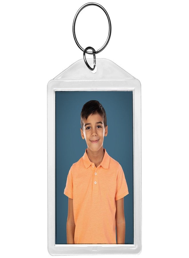 Snapins 2" x 2.875" Clear Acrylic Photo Keychains - Pack of 5 - Image 1