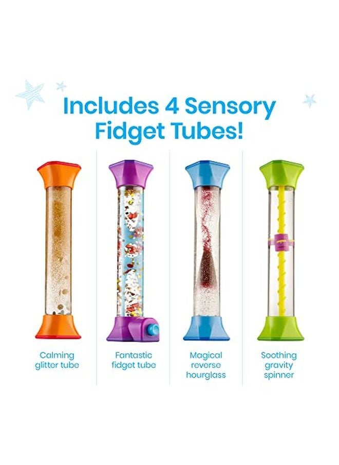 hand2mind - Sensory Fidget Tubes Anxiety Relief Toy Occupational Therapy Toys Fidget Toys For Kids Kids Sensory Toys For Sensory Play Play Therapy Toys Calm Down Corner Must Haves (Set Of 4) - Image 1
