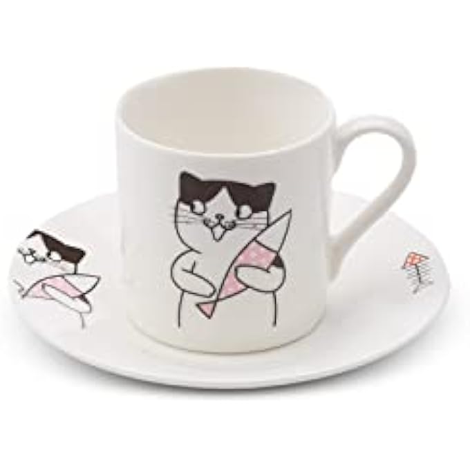 rayihni Cat Coffee Cup Set For 6 People 80Ml - Image 5