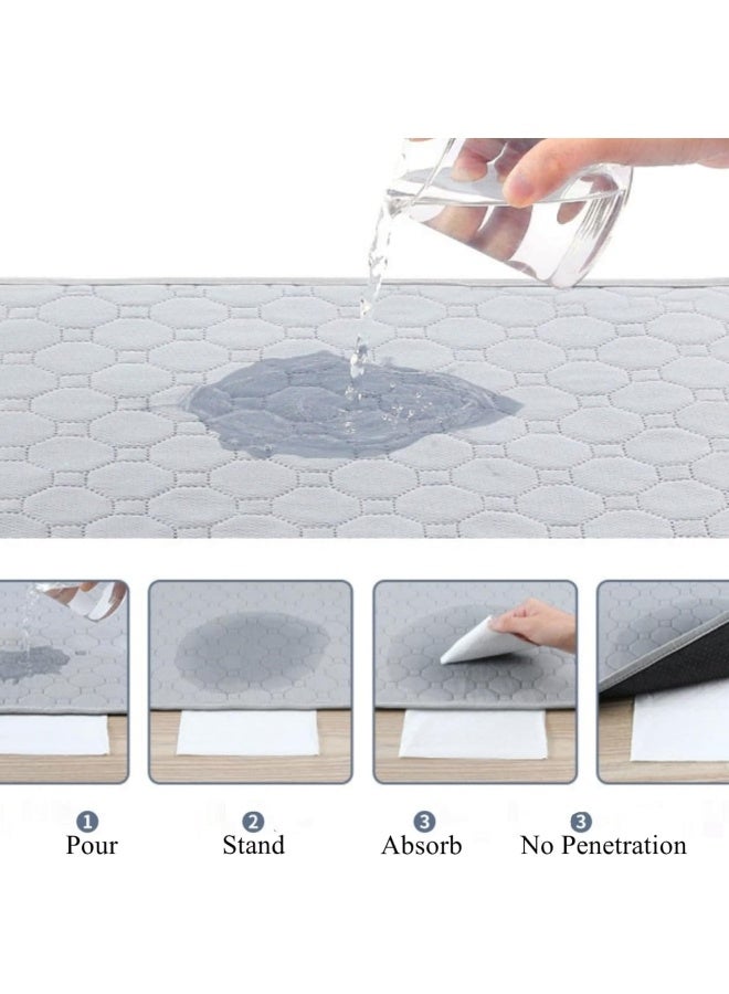 Mumoo Bear Reusable Dog Training Pads, 1 Pack Washable puppy training pads, Super Absorbent Waterproof Dog Mat Pee Pads for Dogs, Fast Drying Training Pads for Home, Car, Travel (100cm*70CM) - Image 4