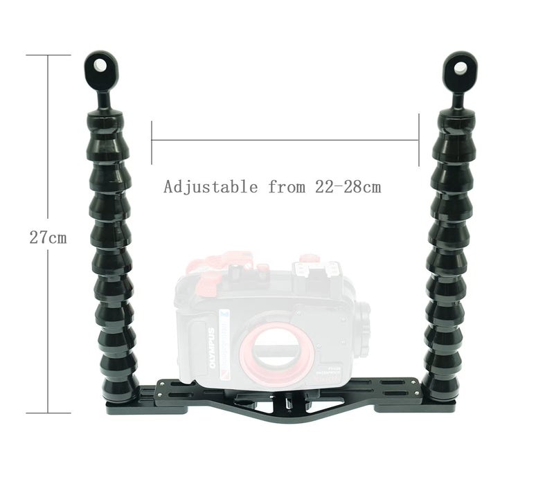 Nitescuba Dual Flexible Underwater Camera Tray - Handheld Stabilizer Rig Stand for GoPro, Sony RX100 & PT-059 Compact Camera Housing, Photography Stabilization Mount - Image 3