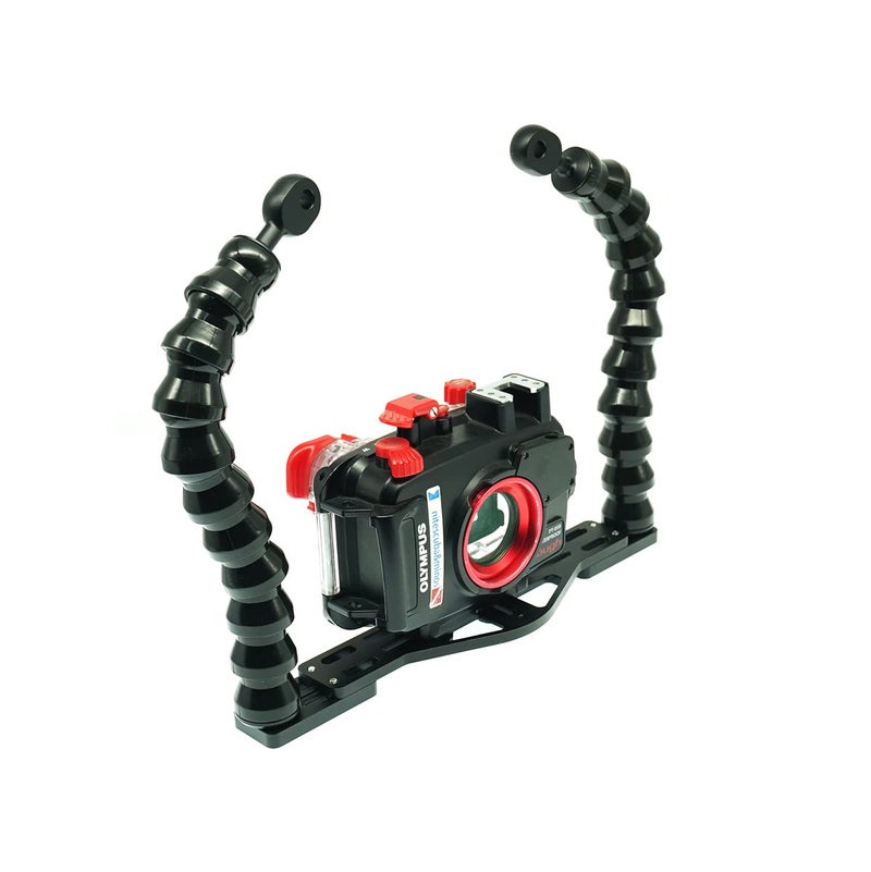 Nitescuba Dual Flexible Underwater Camera Tray - Handheld Stabilizer Rig Stand for GoPro, Sony RX100 & PT-059 Compact Camera Housing, Photography Stabilization Mount - Image 2