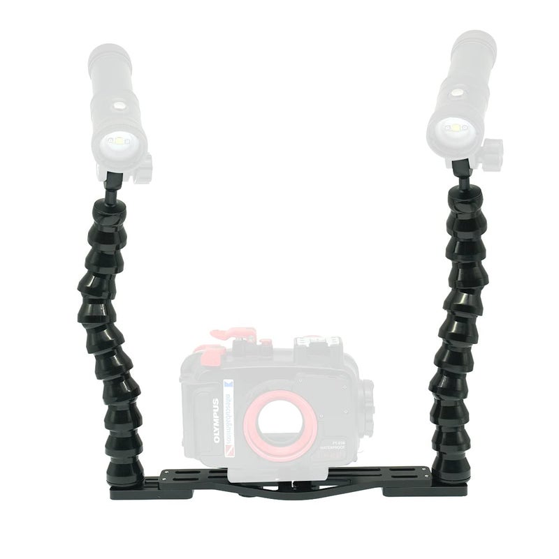 Nitescuba Dual Flexible Underwater Camera Tray - Handheld Stabilizer Rig Stand for GoPro, Sony RX100 & PT-059 Compact Camera Housing, Photography Stabilization Mount - Image 4