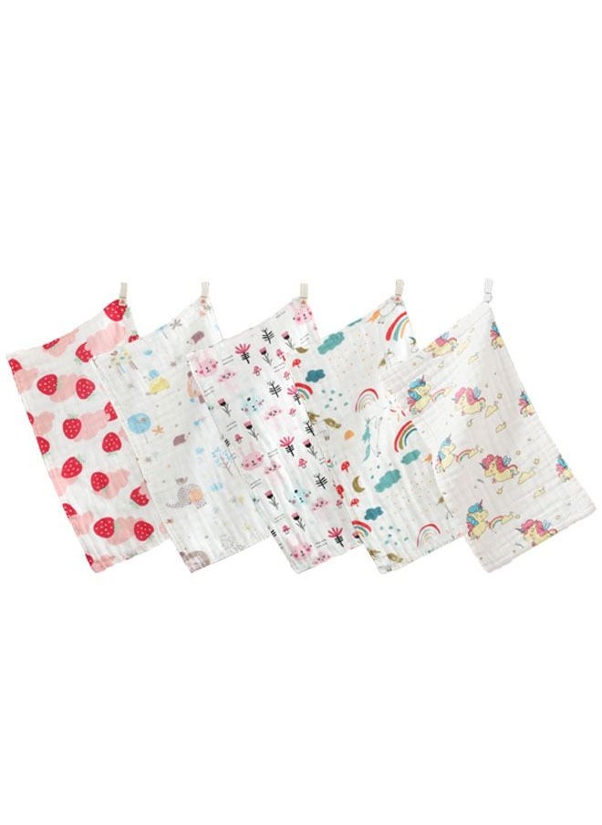 ZCM-HAPPY 5-Piece Wipes Soft Ultra Gentle Skin Towel Set 50x25cm  - Image 1