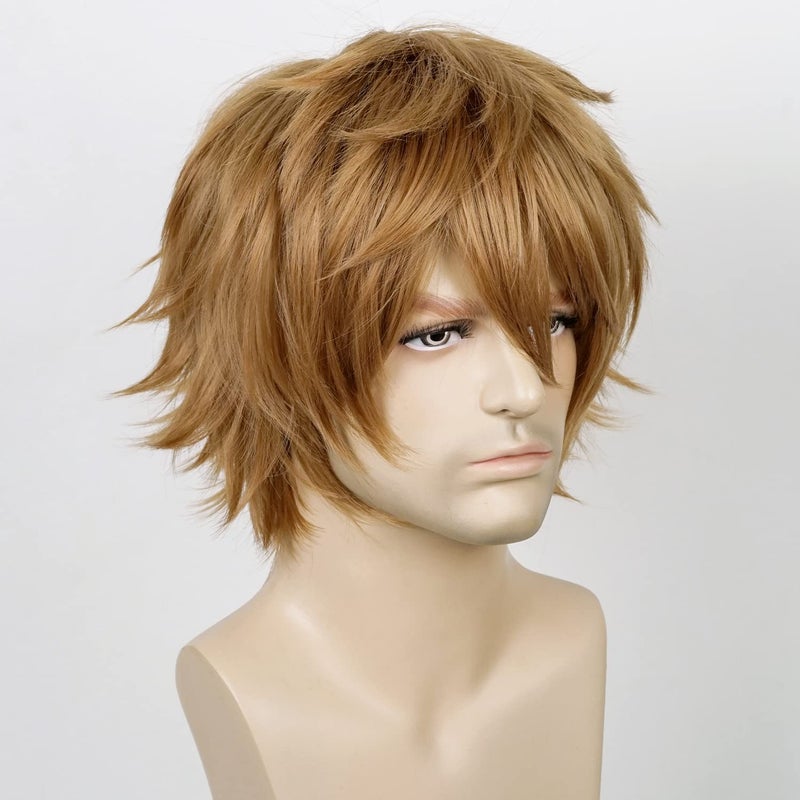 LABEAUTÉ Max Beauty Unisex Anime Short Brown Cosplay Wigs With Bangs Heat Resistant Hair for Party and Halloween for Gift + Free Cap - Image 5