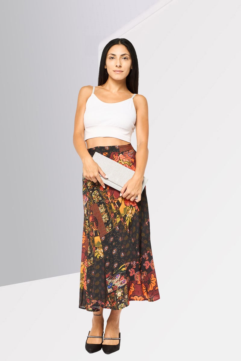 DESIGUAL Women Floral Print Midi Skirts, Multicolor - Image 2